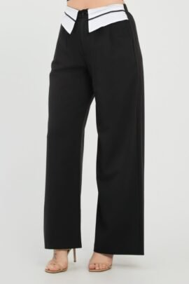 Front Button Fold-over Inside Zipper Pants Front Button Fold-over Inside Zipper Pants