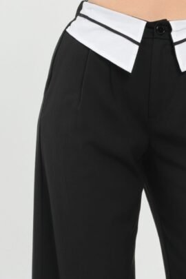 Front Button Fold-over Inside Zipper Pants Front Button Fold-over Inside Zipper Pants