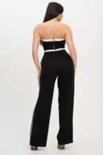 Stripe Tapping Contrast Elastic Band Toppants Set - Image 10