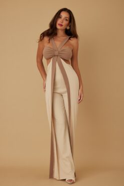 X Ribbon Open Jumpsuit