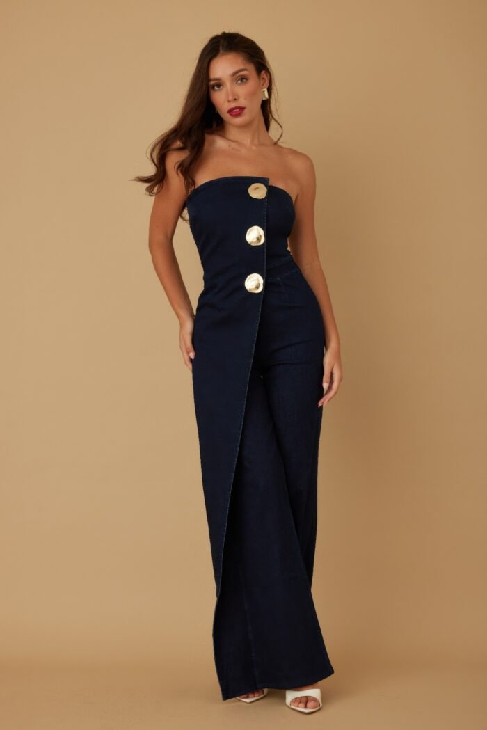 Open flap layer strapless jumpsuit - image 4