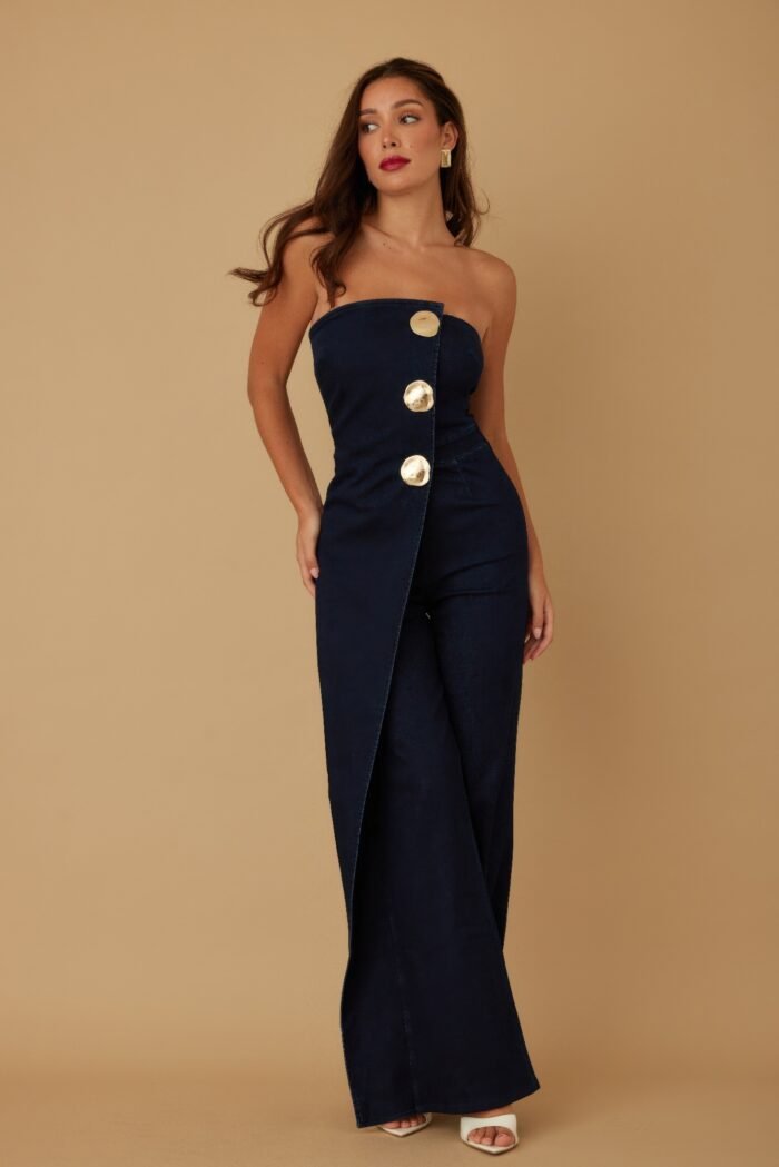 Open flap layer strapless jumpsuit - image 5