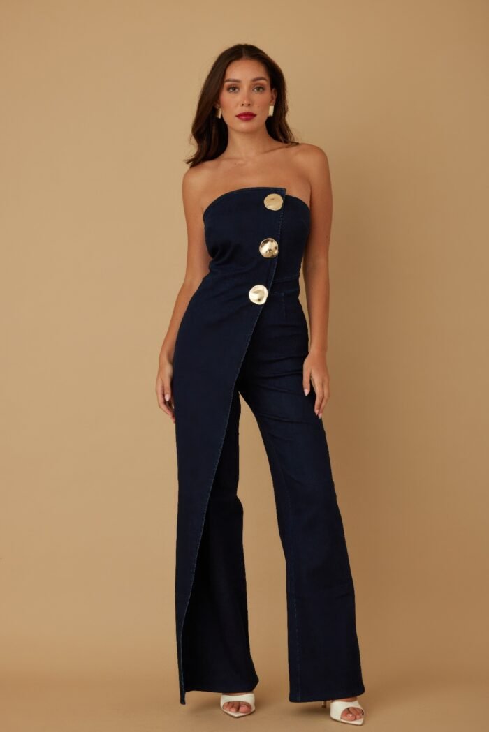 Open flap layer strapless jumpsuit - image 6