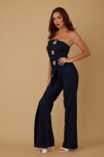 Open Flap Layer Strapless Jumpsuit - Image 7