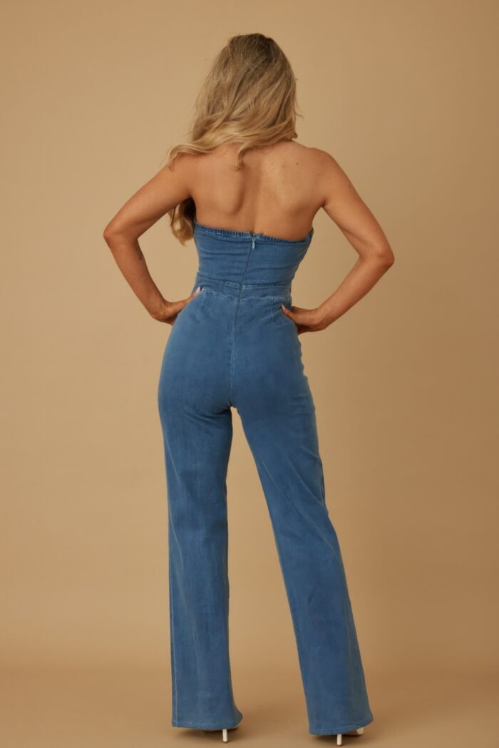 Open flap layer strapless jumpsuit - image 15