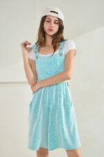 Prime Ribbed Knit Overall Romper - Image 3