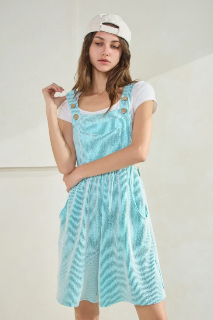 Prime ribbed knit overall romper - image 3