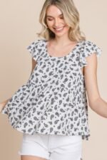 Paisley Flutter Sleeves Top - Image 6