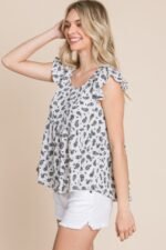 Paisley Flutter Sleeves Top - Image 7