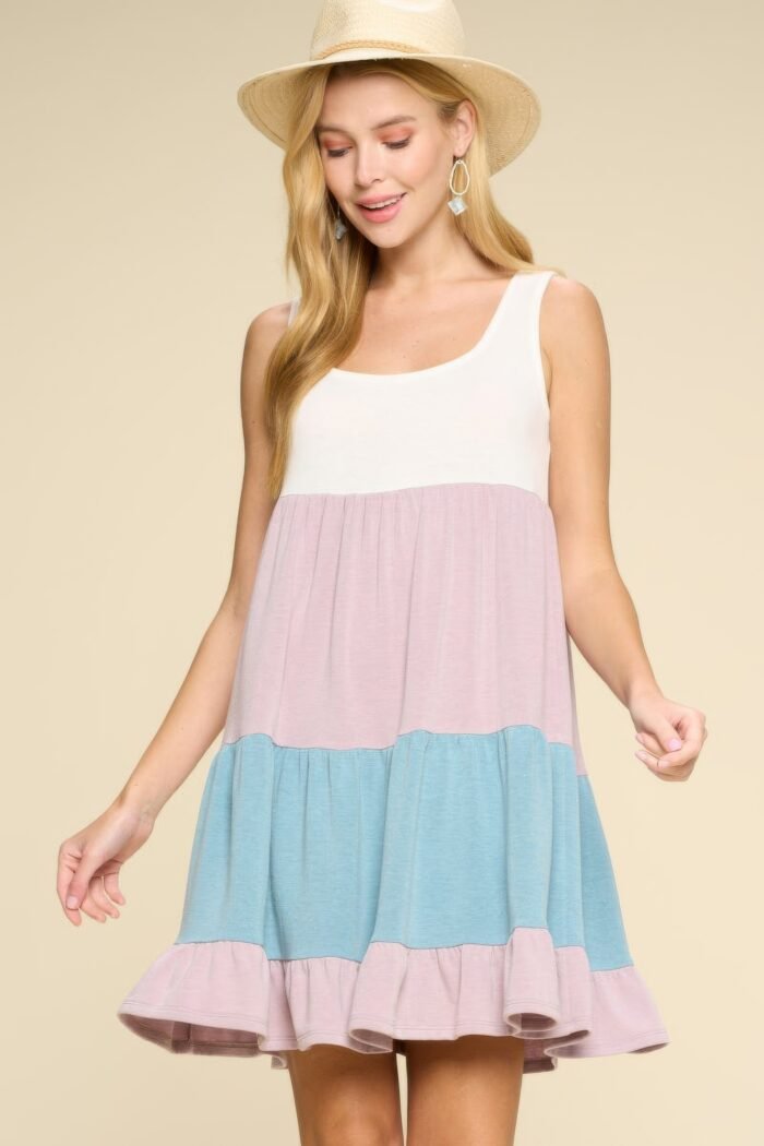 Color block babydoll dress - image 5
