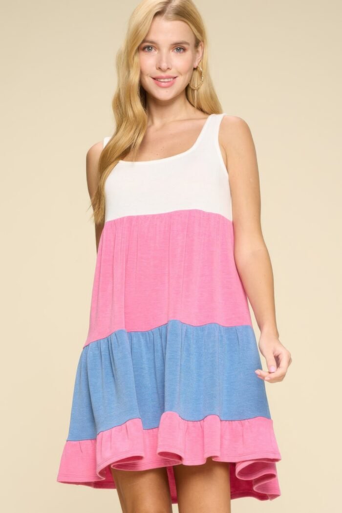 Color block babydoll dress - image 1