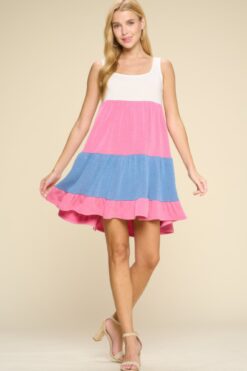 Color Block Babydoll Dress