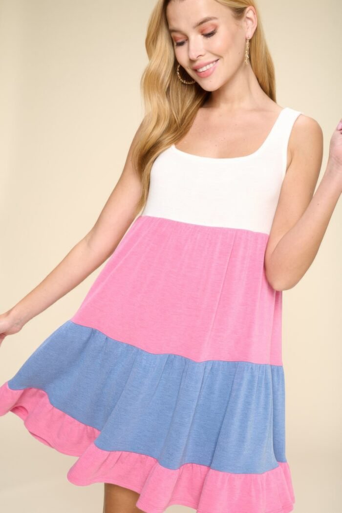 Color block babydoll dress - image 3