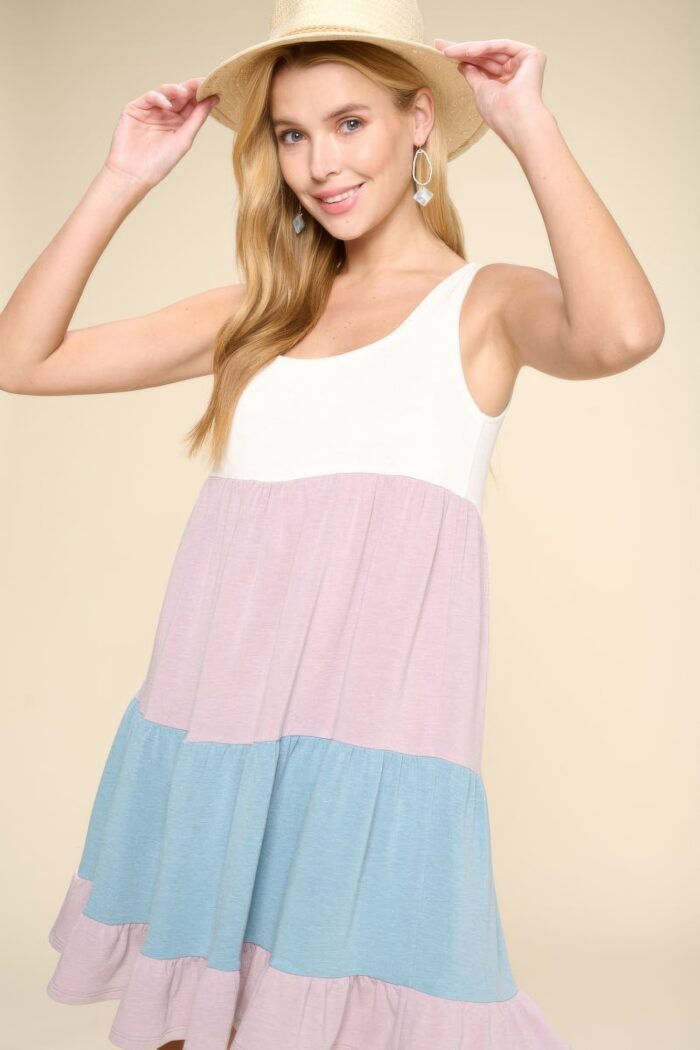 Color block babydoll dress - image 7