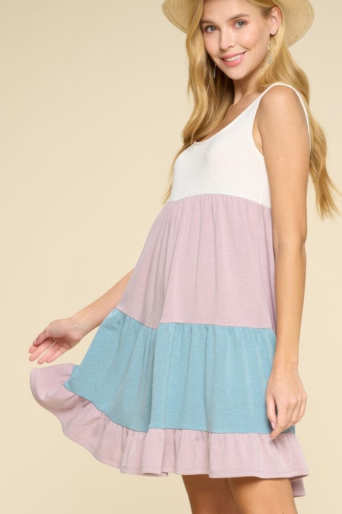 Color block babydoll dress - image 8