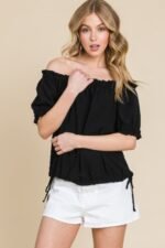 Airflow Dot Off-shoulder Fashion Top - Image 3