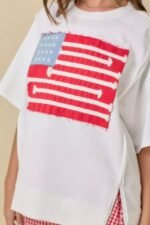 Boxy Wide Top With American Flag Patchwork - Image 7