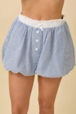 Seersucker Stripe Bubble Hem Boxer Shorts - Image 2