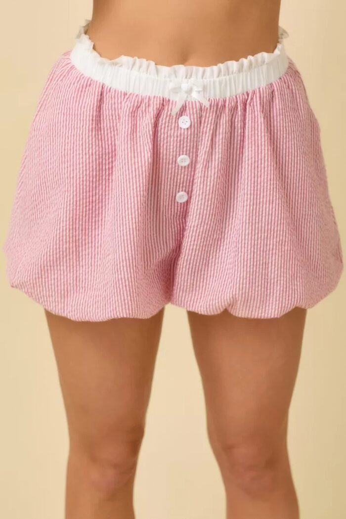 Seersucker stripe bubble hem boxer shorts - image 1