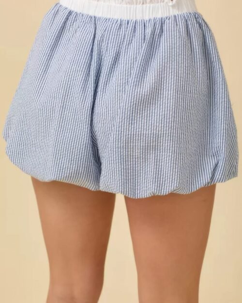 seersucker boxer shorts with stripe bubble hem boxer style