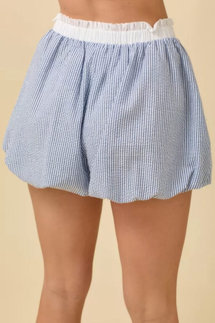 Seersucker stripe bubble hem boxer shorts - image 5