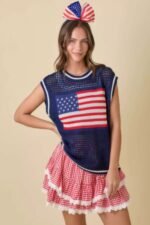 Gingham Ruffle Skort With Eyelet Ruffle - Image 5