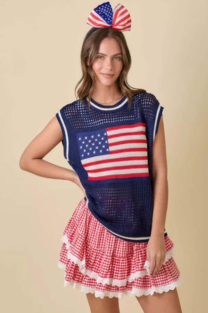 Gingham ruffle skort with eyelet ruffle - image 5