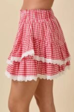 Gingham Ruffle Skort With Eyelet Ruffle - Image 7