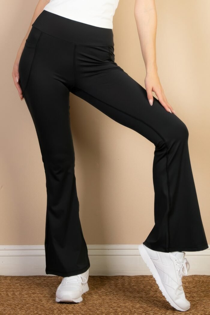 High waist side pocket flare leggings - image 1