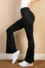 High Waist Side Pocket Flare Leggings - Image 3