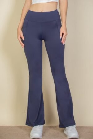 High Waist Side Pocket Flare Leggings High Waist Side Pocket Flare Leggings