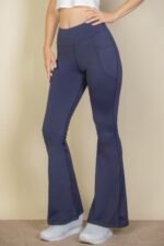 High Waist Side Pocket Flare Leggings - Image 8