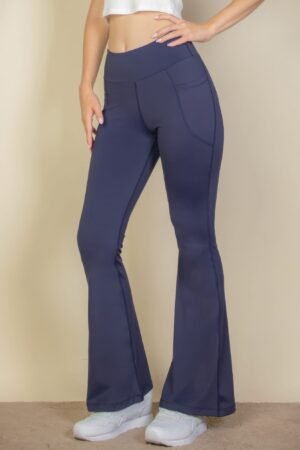 High Waist Side Pocket Flare Leggings High Waist Side Pocket Flare Leggings