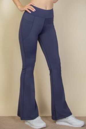 High Waist Side Pocket Flare Leggings High Waist Side Pocket Flare Leggings