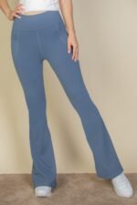 High Waist Side Pocket Flare Leggings - Image 11