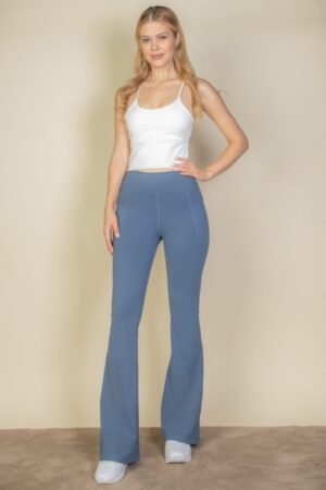 High Waist Side Pocket Flare Leggings High Waist Side Pocket Flare Leggings