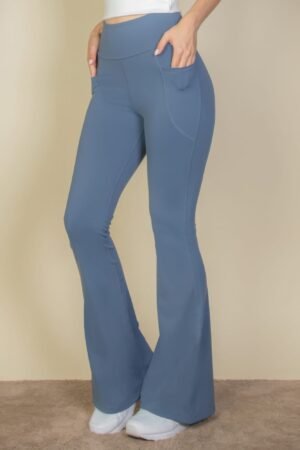 High Waist Side Pocket Flare Leggings High Waist Side Pocket Flare Leggings