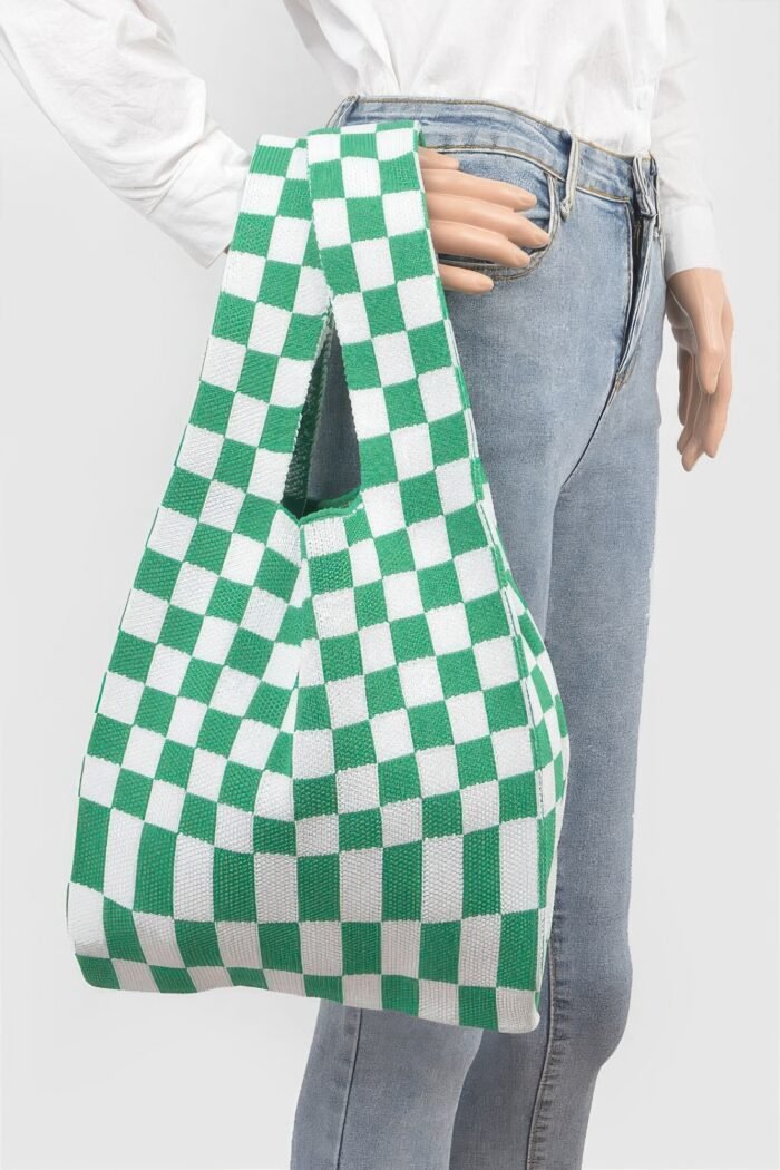 Checker poly woven bag - image 8