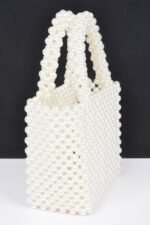 Hand Made Faux Pearl Bead Small Tote Bag - Image 2