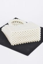 Hand Made Faux Pearl Bead Small Tote Bag - Image 5