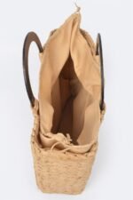 Round Handle Straw Tote Bag - Image 5