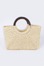 Round Handle Straw Tote Bag - Image 6
