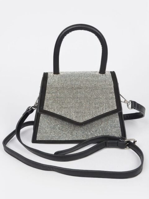 Rhinestone Top Handle Crossbody Bag