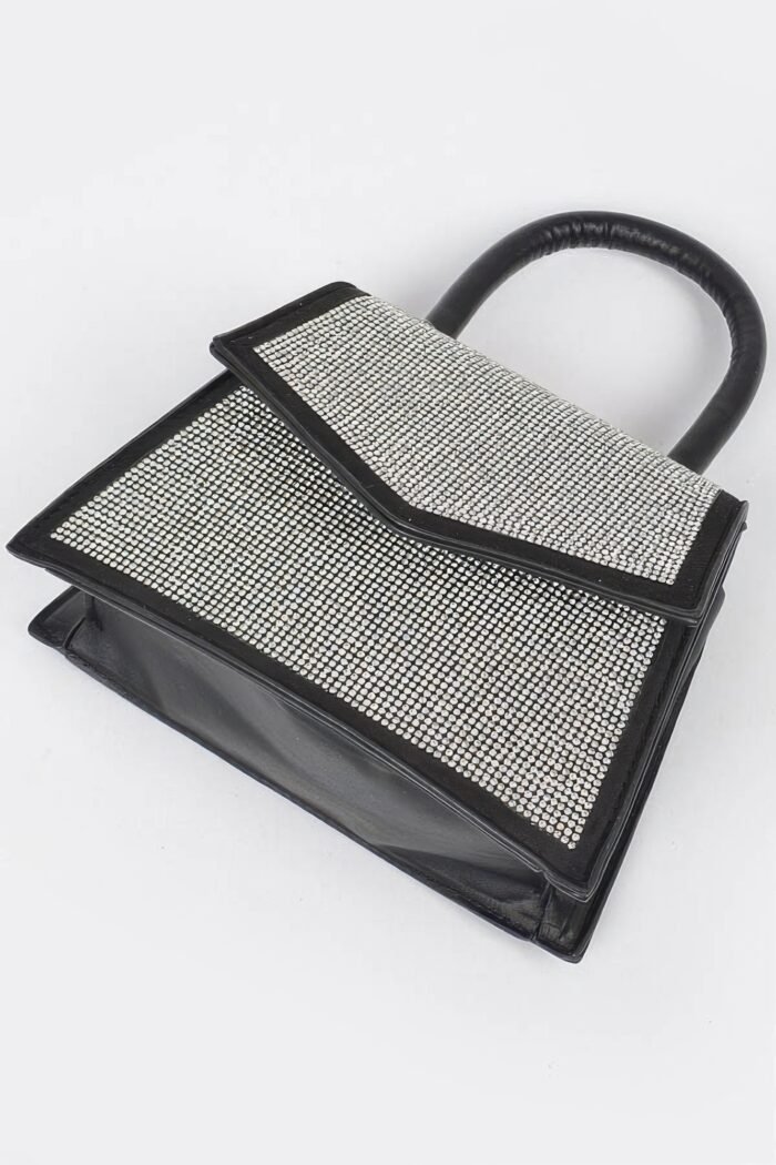 Rhinestone top handle crossbody bag - image 3