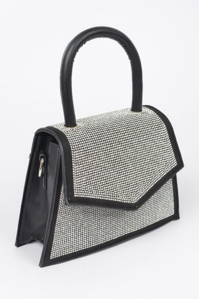 Rhinestone top handle crossbody bag - image 5