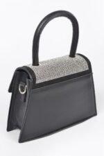 Rhinestone Top Handle Crossbody Bag - Image 6