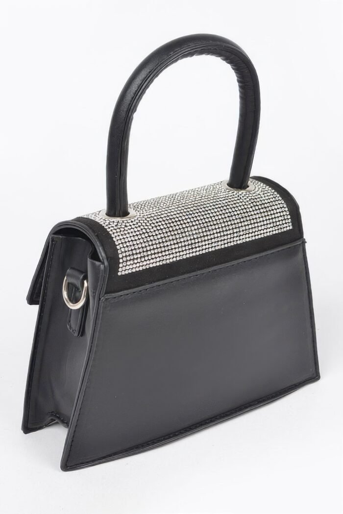 Rhinestone top handle crossbody bag - image 6