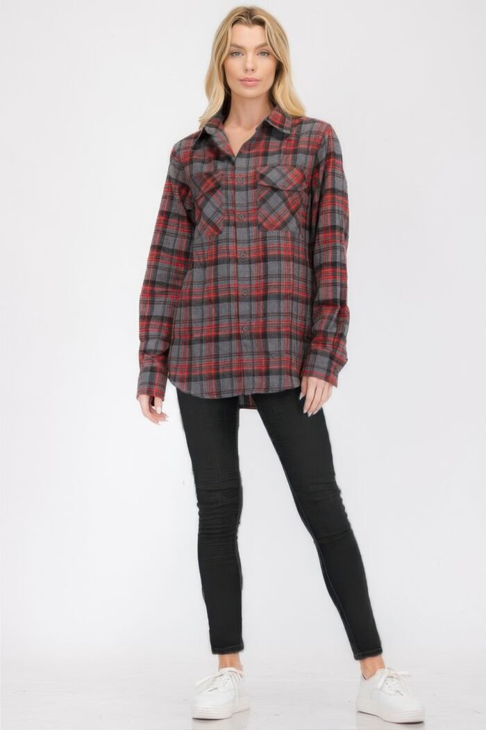 Oversized plaid flannel - image 4