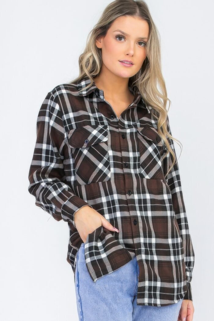 Oversized plaid flannel - image 8