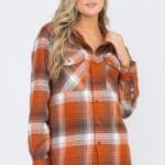 Womens Boyfriend Long Sleeve Checkered Flannel